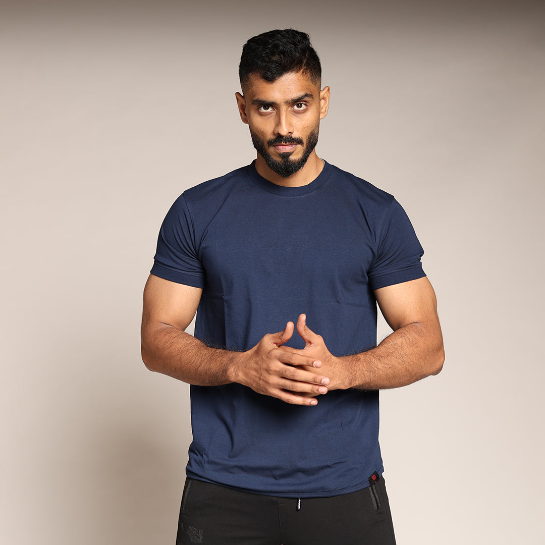 Primal Muscle Fit T-shirt - Plain - Navy Blue - Black Ape