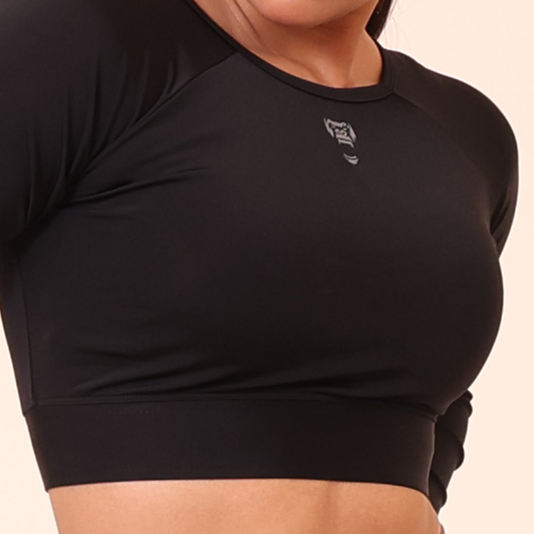 Sculpted Flex croptop full Sleeve - Sculpted Essentials - Black - Black Ape