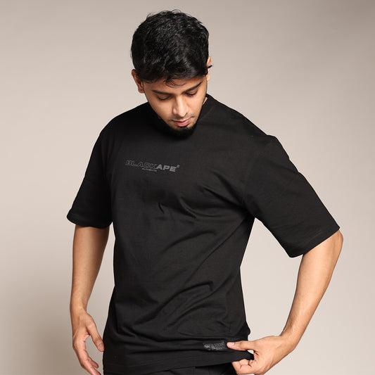 Oversized T-Shirt – Stronger Every Stride | Black - Black Ape