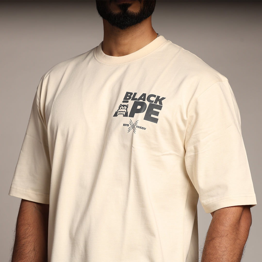 Primal Oversized T-shirt - Blackape Strength - Forged Essentials - White - Black Ape