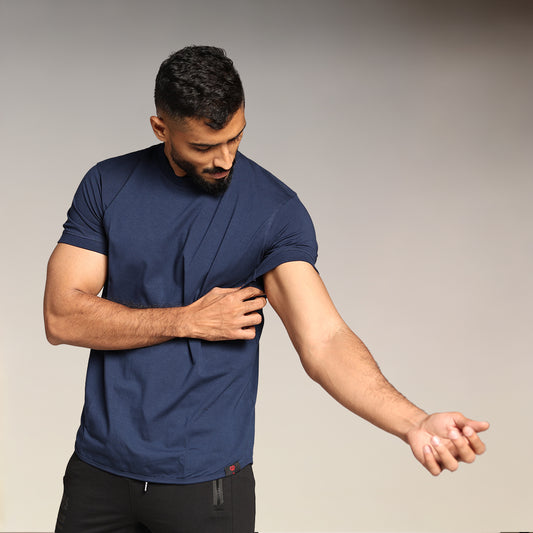 Primal Muscle Fit T-shirt - Plain - Navy Blue - Black Ape