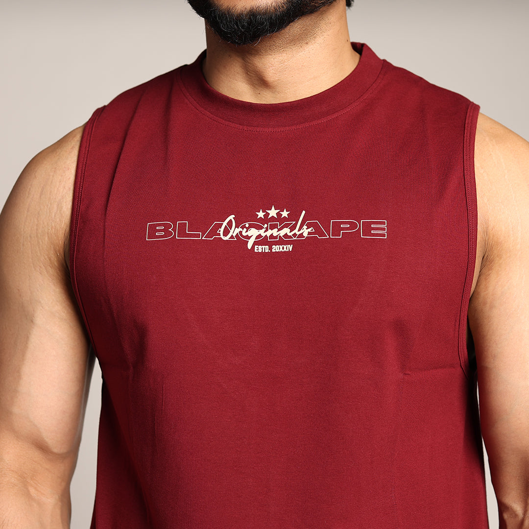 Primal Strength Tank- Maroon - Black Ape