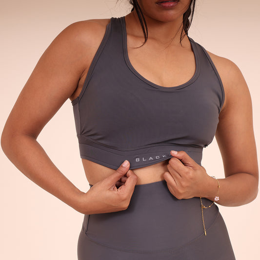 Sculpted Elevate Sports Bra- Sculpted Essentials - Dark Grey - Black Ape