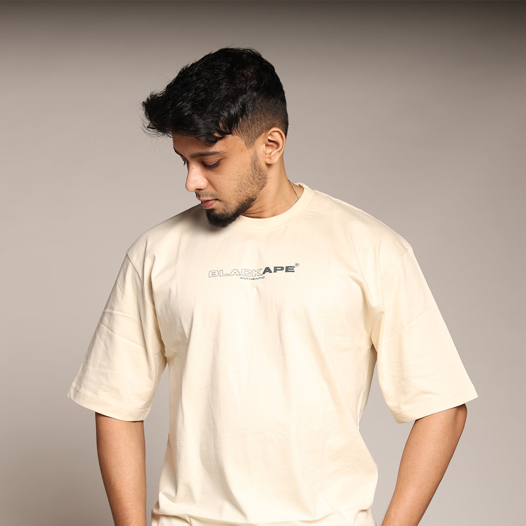 Primal Oversized T-shirt - Stronger Every Stride - Forged Essentials - White - Black Ape
