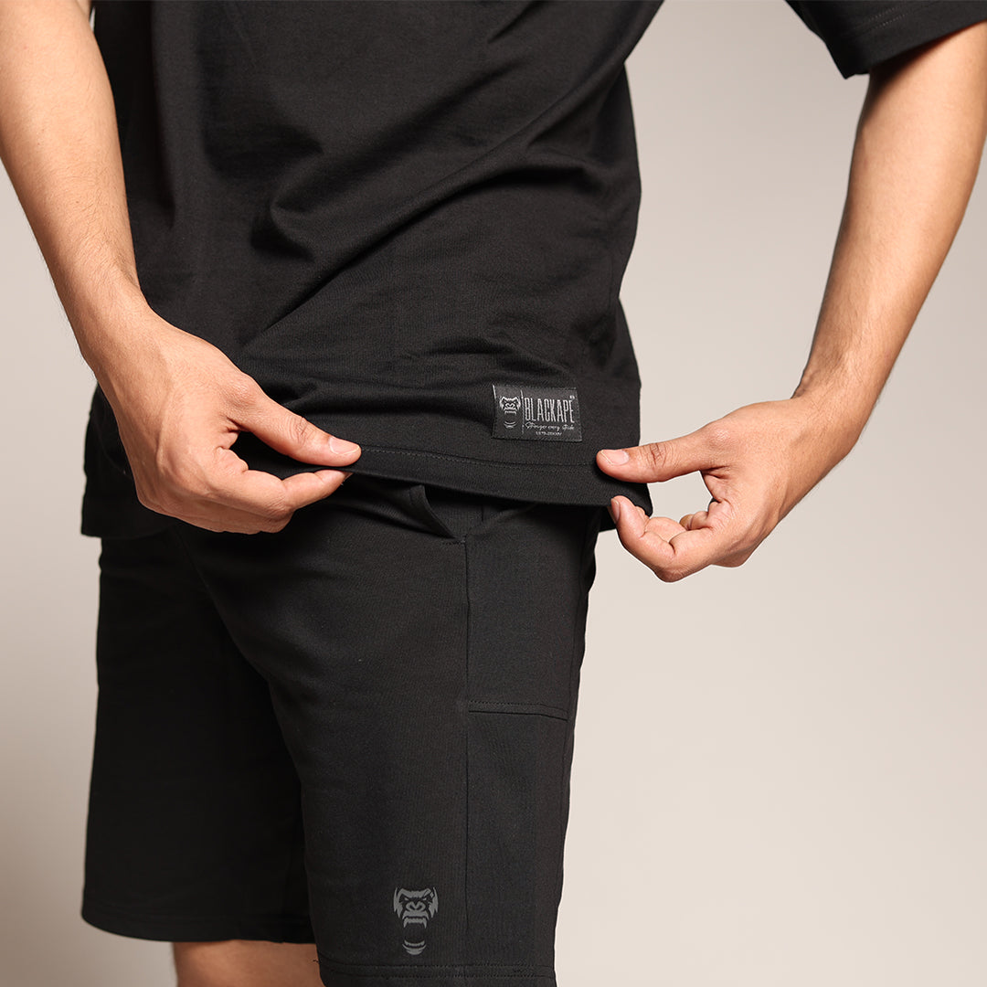 Oversized T-Shirt – Stronger Every Stride | Black - Black Ape