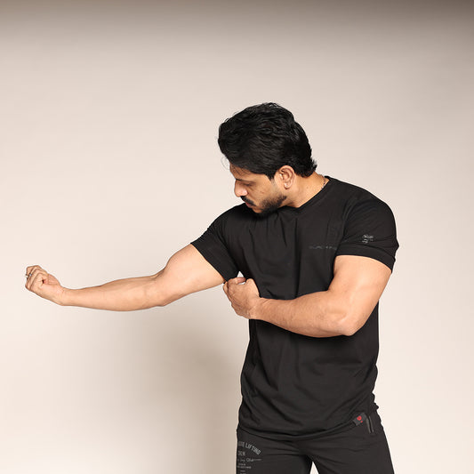 Primal Muscle Fit T-shirt - Lift Drop Repeat - Black - Black Ape