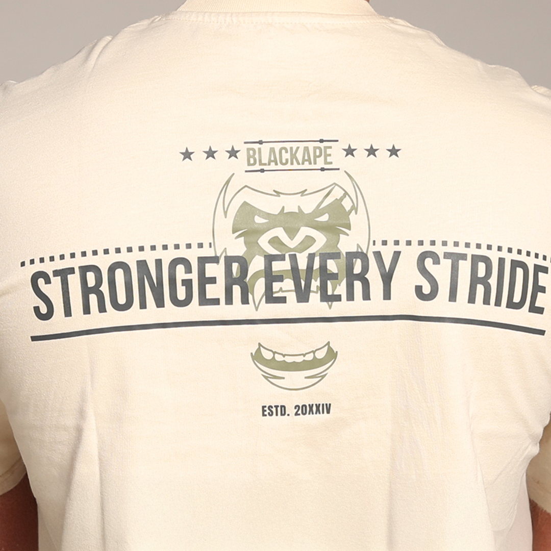 Oversized T-Shirt – Stronger Every Stride | Beige