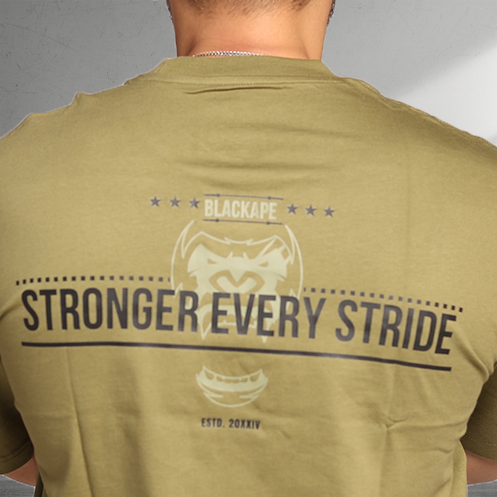 Primal Oversized T-shirt - Stronger Every Stride - Forged Essentials - Olive Green - Black Ape 