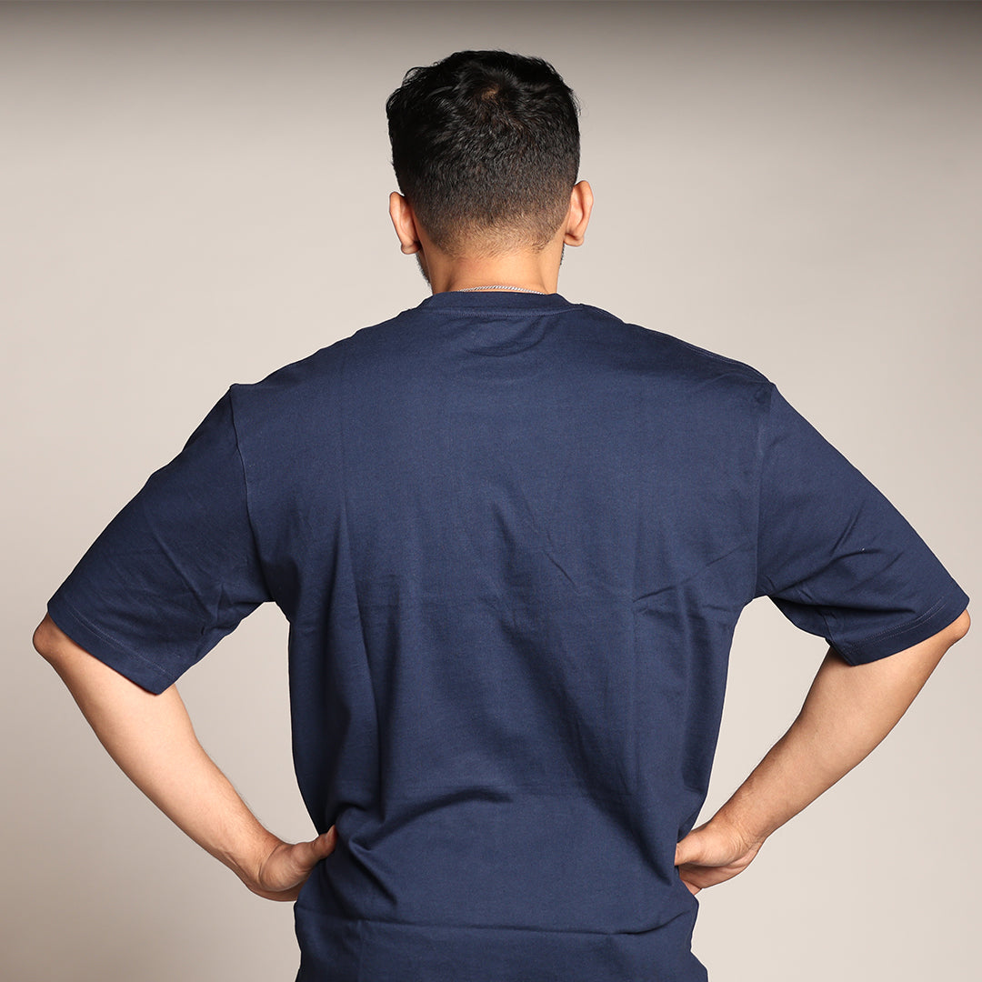 Primal Oversized T-shirt - Plain - Forged Essentials - Navy Blue - Black Ape 