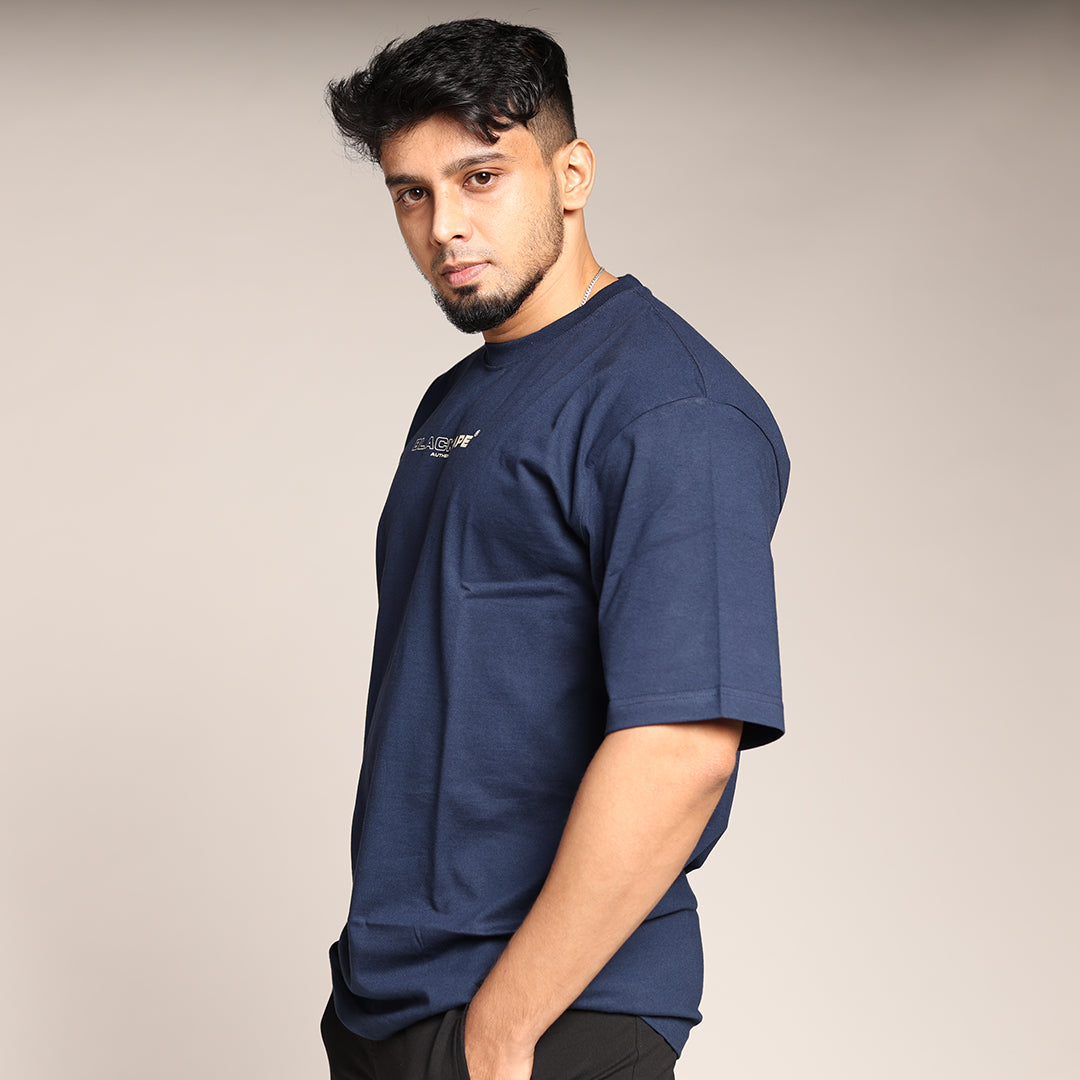 Primal Oversized T-shirt - Stronger Every Stride - Forged Essentials - Navy Blue - Black Ape 