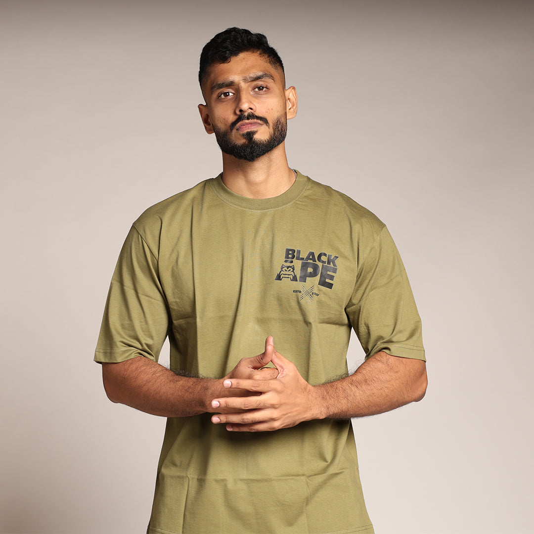 Primal Oversized T-shirt - Blackape Strength - Forged Essentials - Olive Green - Black Ape 