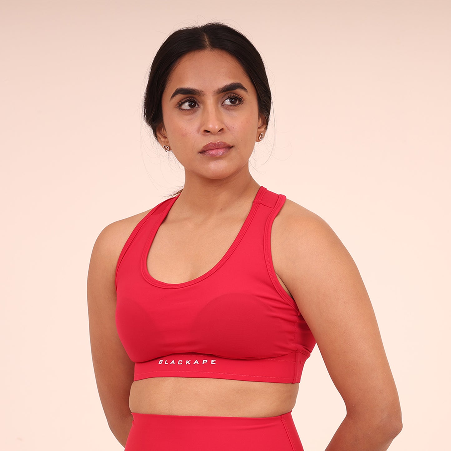 Sculpted Elevate Sports Bra- Sculpted Essentials - Red Hot Pink - Black Ape 