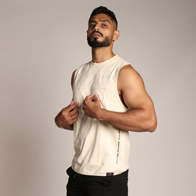 Primal Edge Training Tank Top for Men | Beige