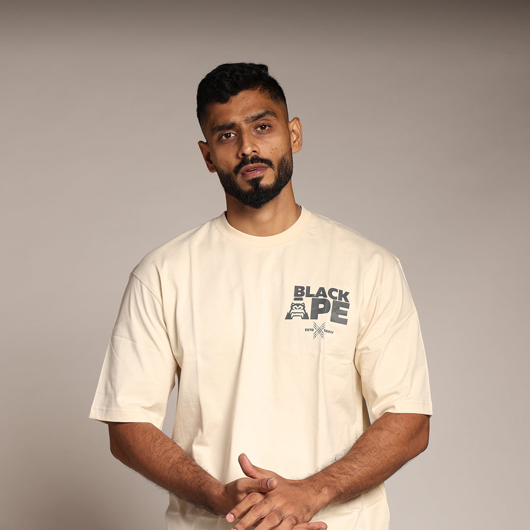 Primal Oversized T-shirt - Blackape Strength - Forged Essentials - White - Black Ape 