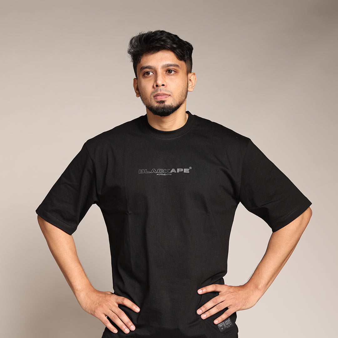 Primal Oversized T-shirt - Stronger Every Stride - Forged Essentials - Black - Black Ape 