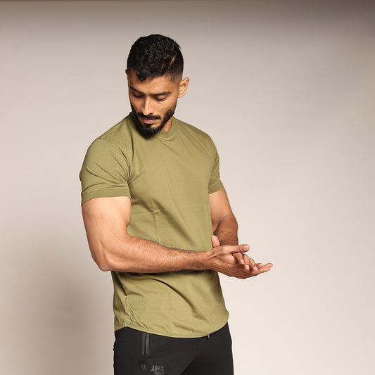 Primal Muscle Fit T-shirt - Plain - Olive Green - Black Ape 