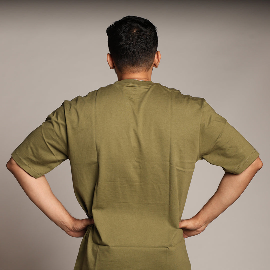 Primal Oversized T-shirt - Plain - Forged Essentials - Olive Green - Black Ape 