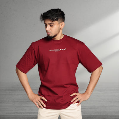 Primal Oversized T-Shirt – Stronger Every Stride | Maroon