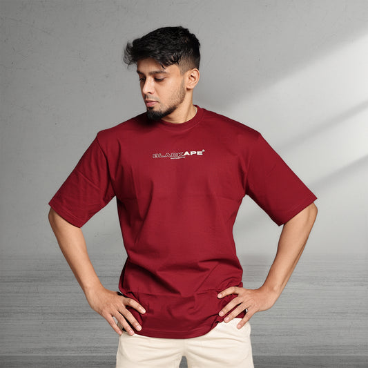 Primal Oversized T-shirt - Stronger Every Stride - Forged Essentials - Maroon - Black Ape 