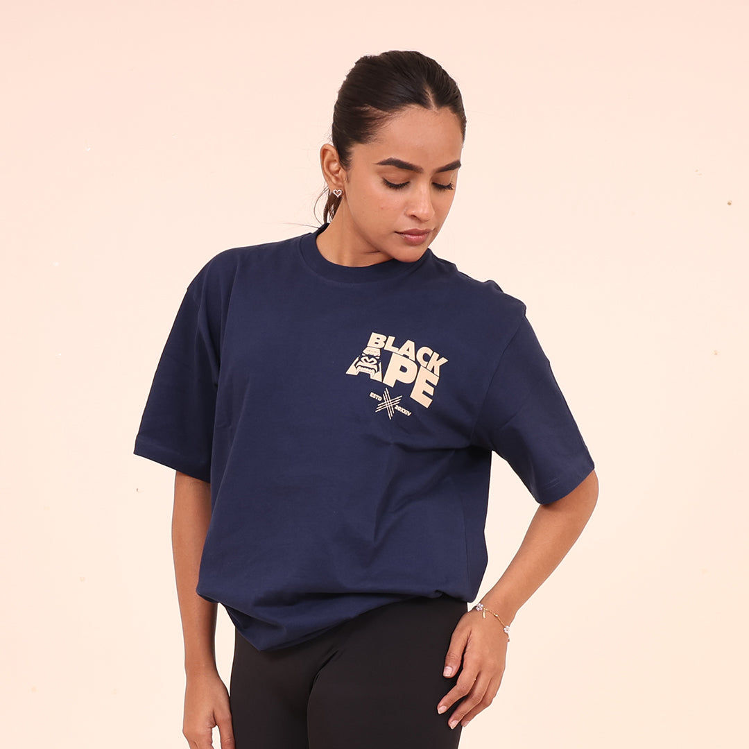 Sculpted Elevate Oversized Tee - Sculpted Essentials - Royal Blue - Black Ape 