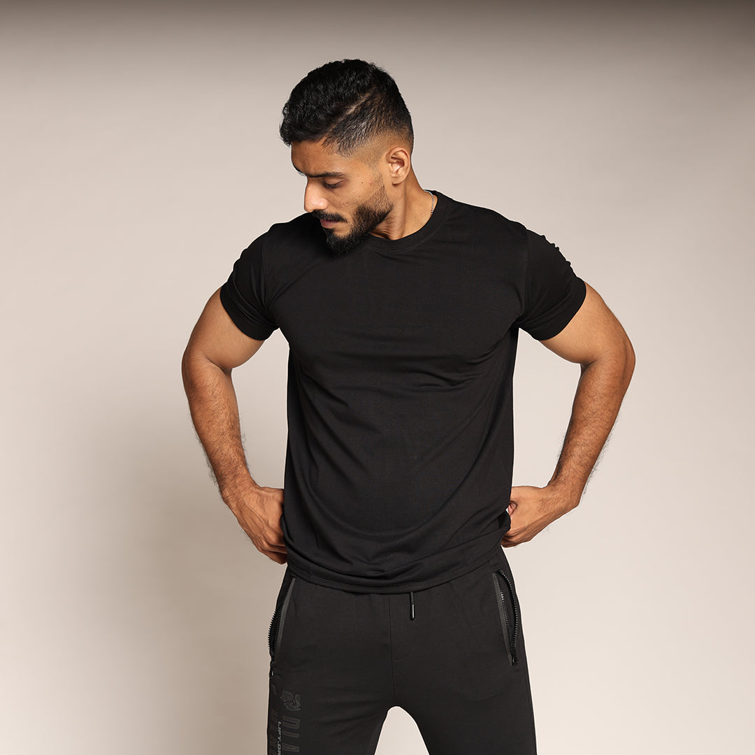 Primal Muscle Fit T-shirt - Plain - Black - Black Ape 