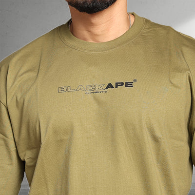 Primal Oversized T-Shirt – Stronger Every Stride | Olive Green