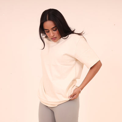 Sculpted Elevate Oversized Tee - Sculpted Essentials - Cream
