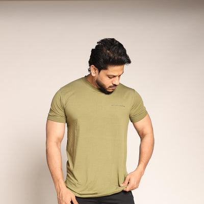 Primal Muscle Fit T-shirt - Lift Drop Repeat - Olive Green