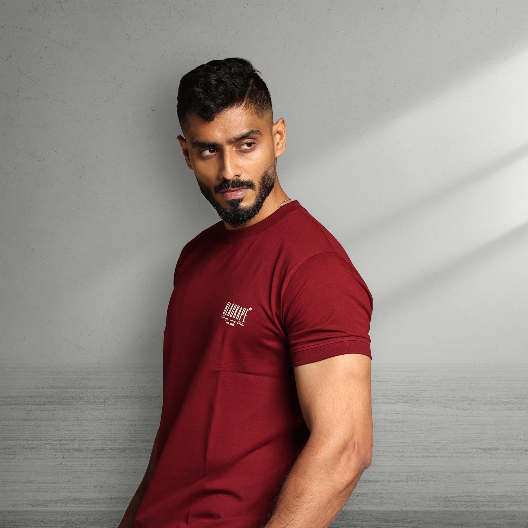 Primal Muscle Fit T-shirt - Stronger Every Stride - Maroon - Black Ape 