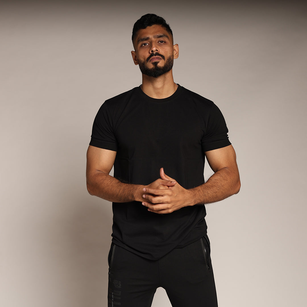 Primal Muscle Fit T-shirt - Plain - Black - Black Ape 