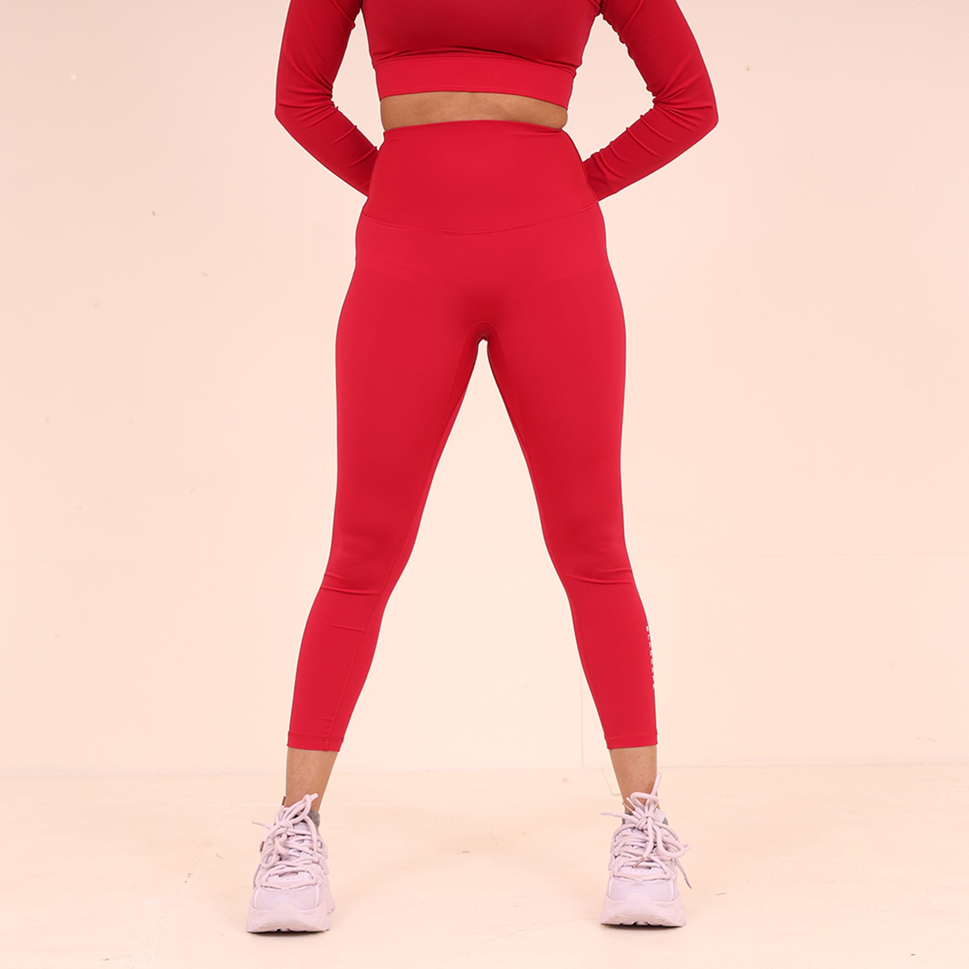 Sculpted Flow Leggings - Sculpted Essentials - Red Hot Pink - Black Ape 