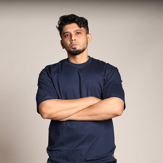 Primal Oversized T-shirt - Plain - Forged Essentials - Navy Blue - Black Ape 