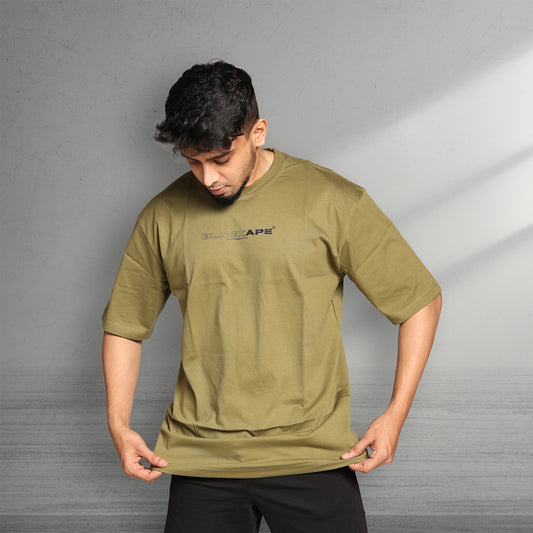 Primal Oversized T-shirt - Stronger Every Stride - Forged Essentials - Olive Green - Black Ape 