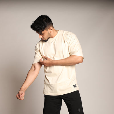 Primal Oversized T-shirt - Plain - Forged Essentials - Beige
