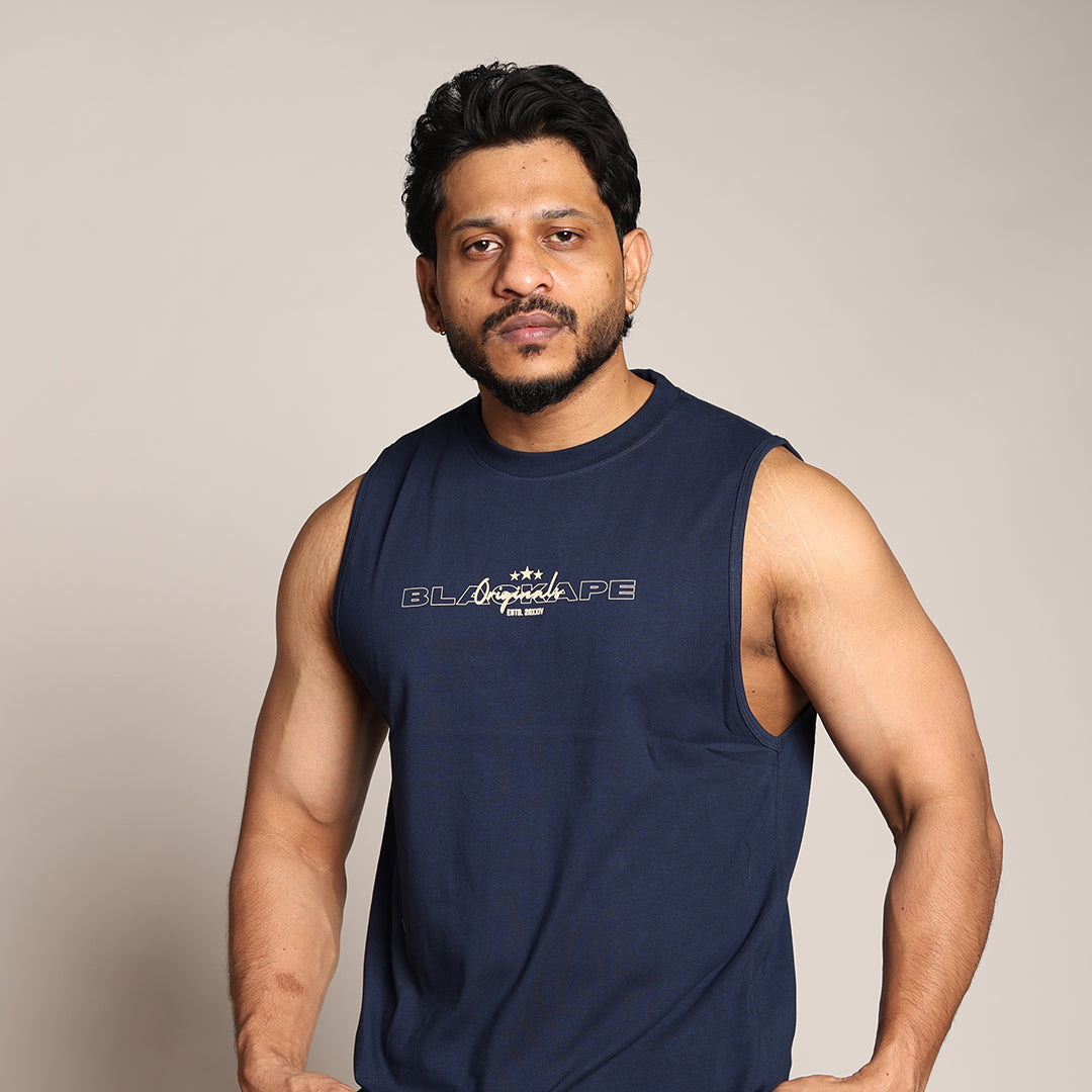 Primal Strength Tank - Navy White - Black Ape 