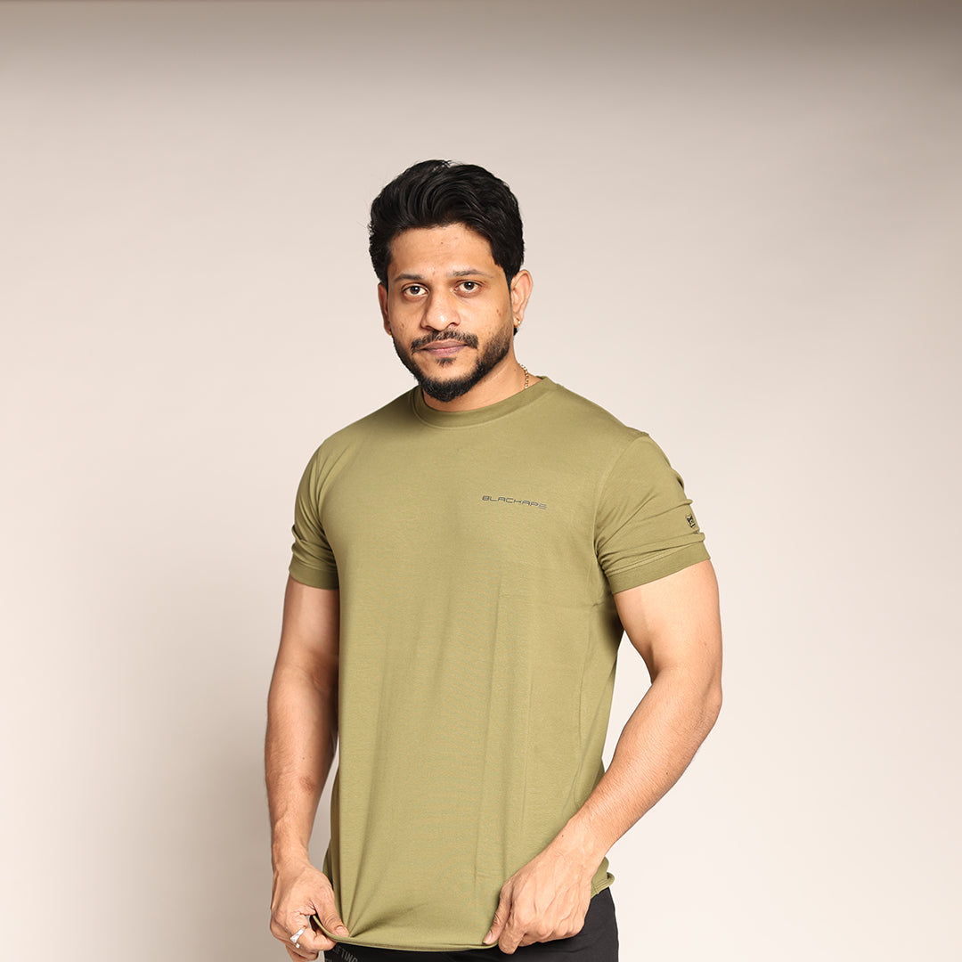 Primal Muscle Fit T-shirt - Lift Drop Repeat - Olive Green - Black Ape 