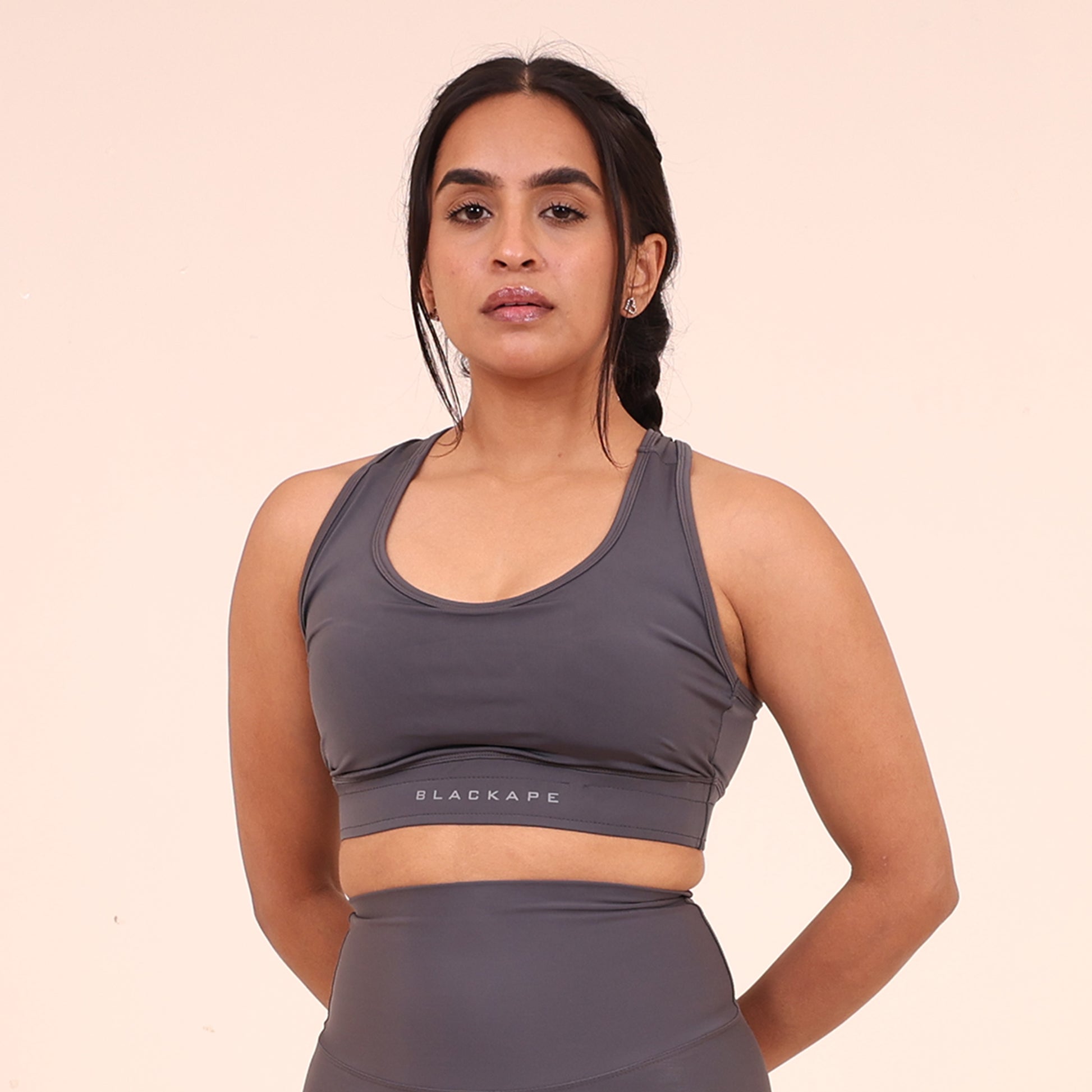 Sculpted Elevate Sports Bra- Sculpted Essentials - Dark Grey - Black Ape 