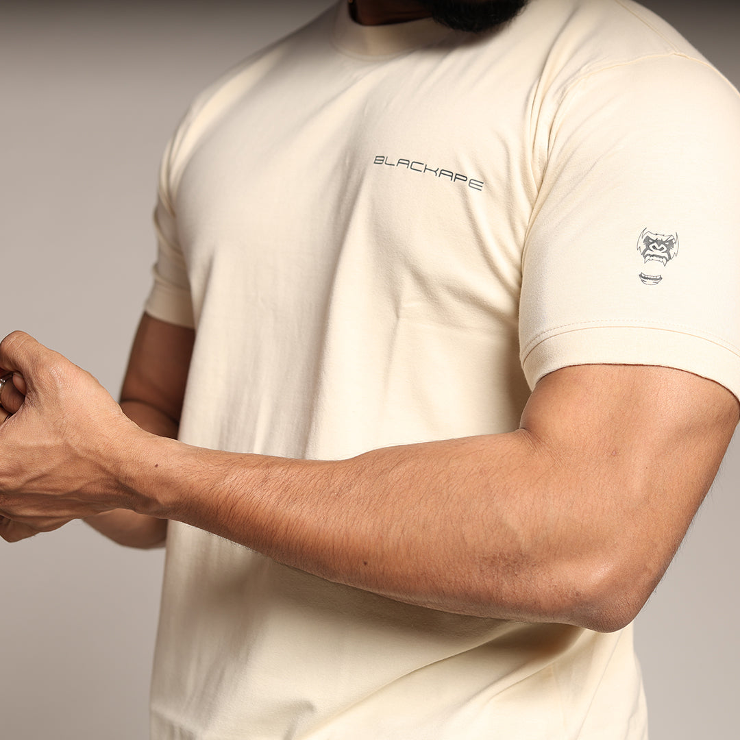 Primal Muscle Fit T-shirt - Lift Drop Repeat - White - Black Ape 