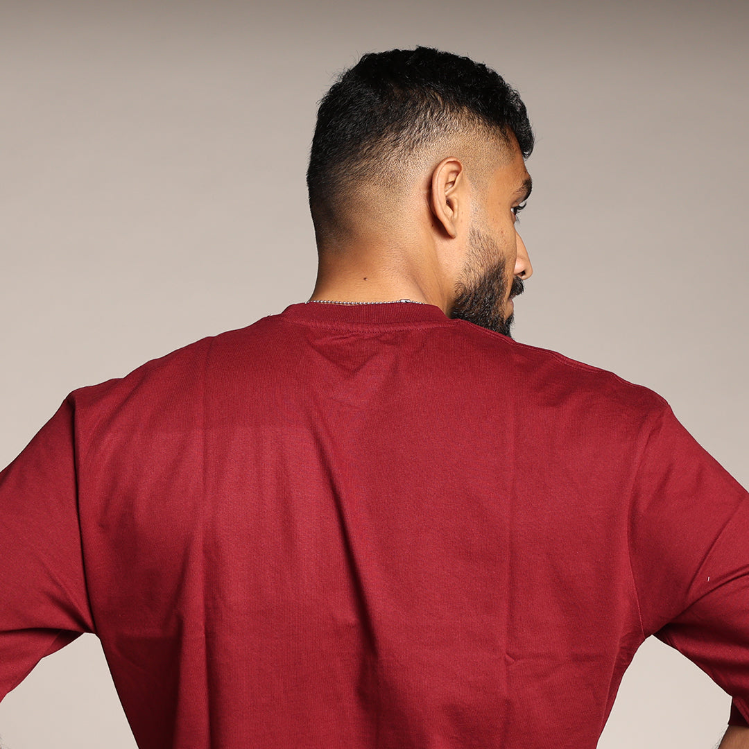 Primal Oversized T-shirt - Blackape Strength - Forged Essentials -Maroon - Black Ape 