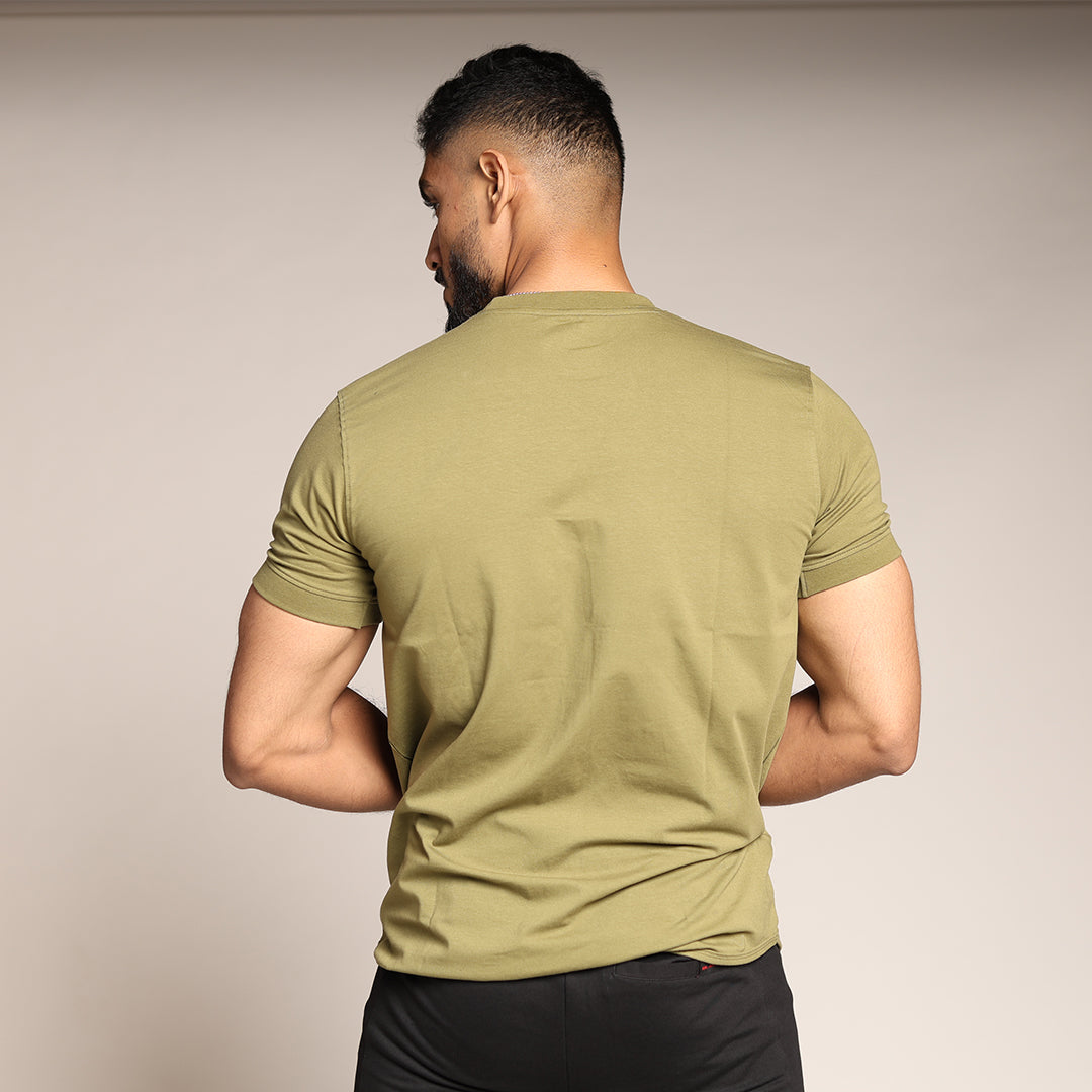 Primal Muscle Fit T-shirt - Plain - Olive Green - Black Ape 