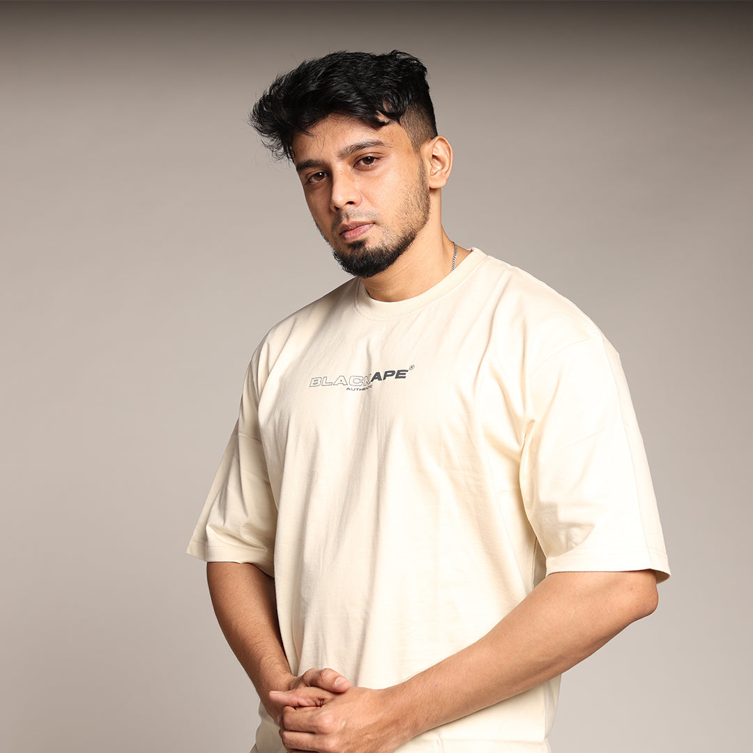 Primal Oversized T-shirt - Stronger Every Stride - Forged Essentials - White - Black Ape 