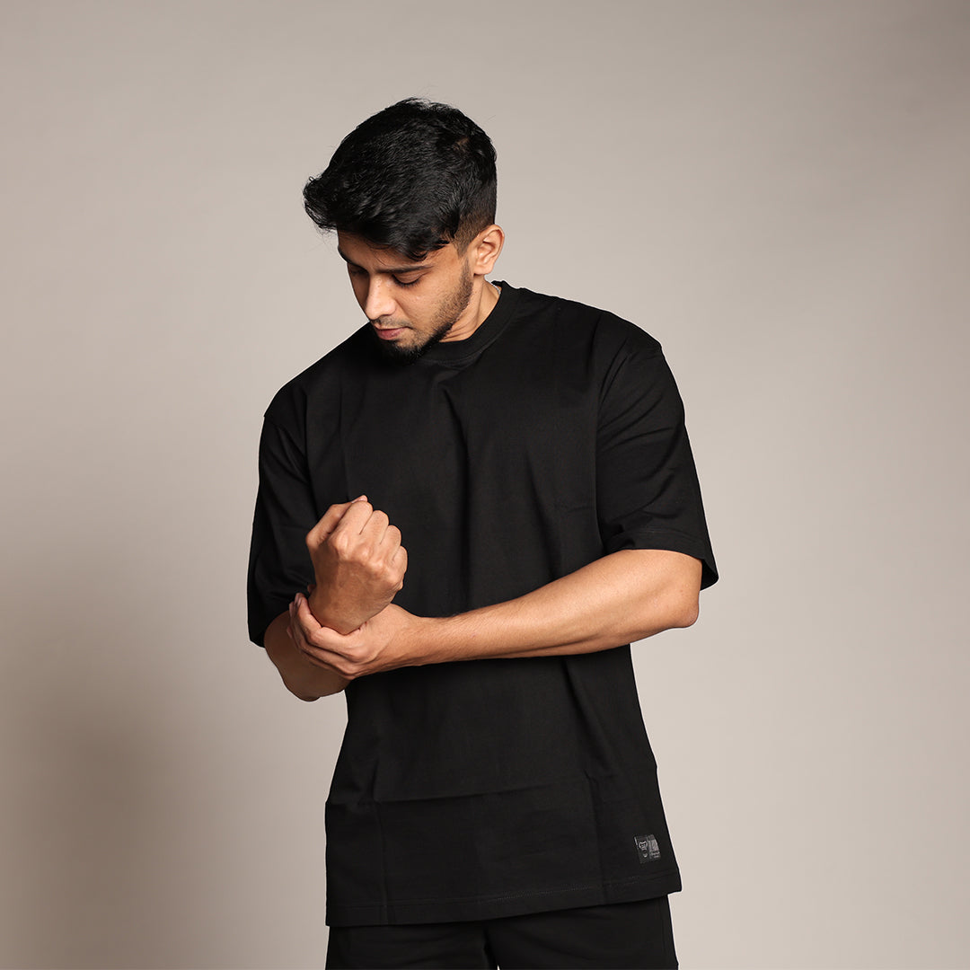 Primal Oversized T-shirt - Plain - Forged Essentials - Black - Black Ape 