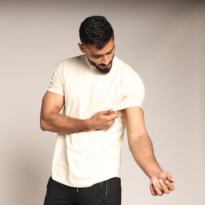 Primal Muscle Fit T-shirt - Plain- Beige