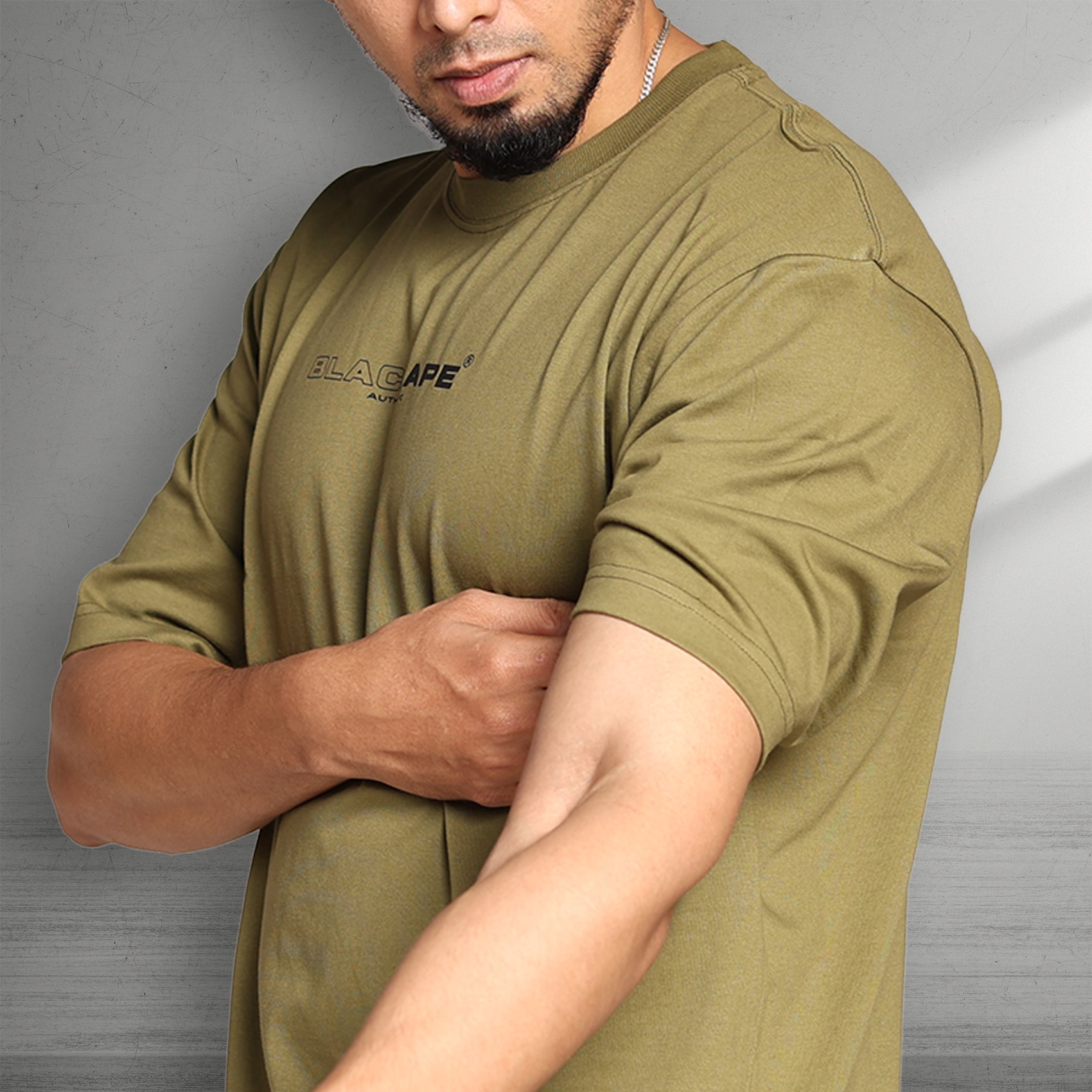 Primal Oversized T-shirt - Stronger Every Stride - Forged Essentials - Olive Green - Black Ape 