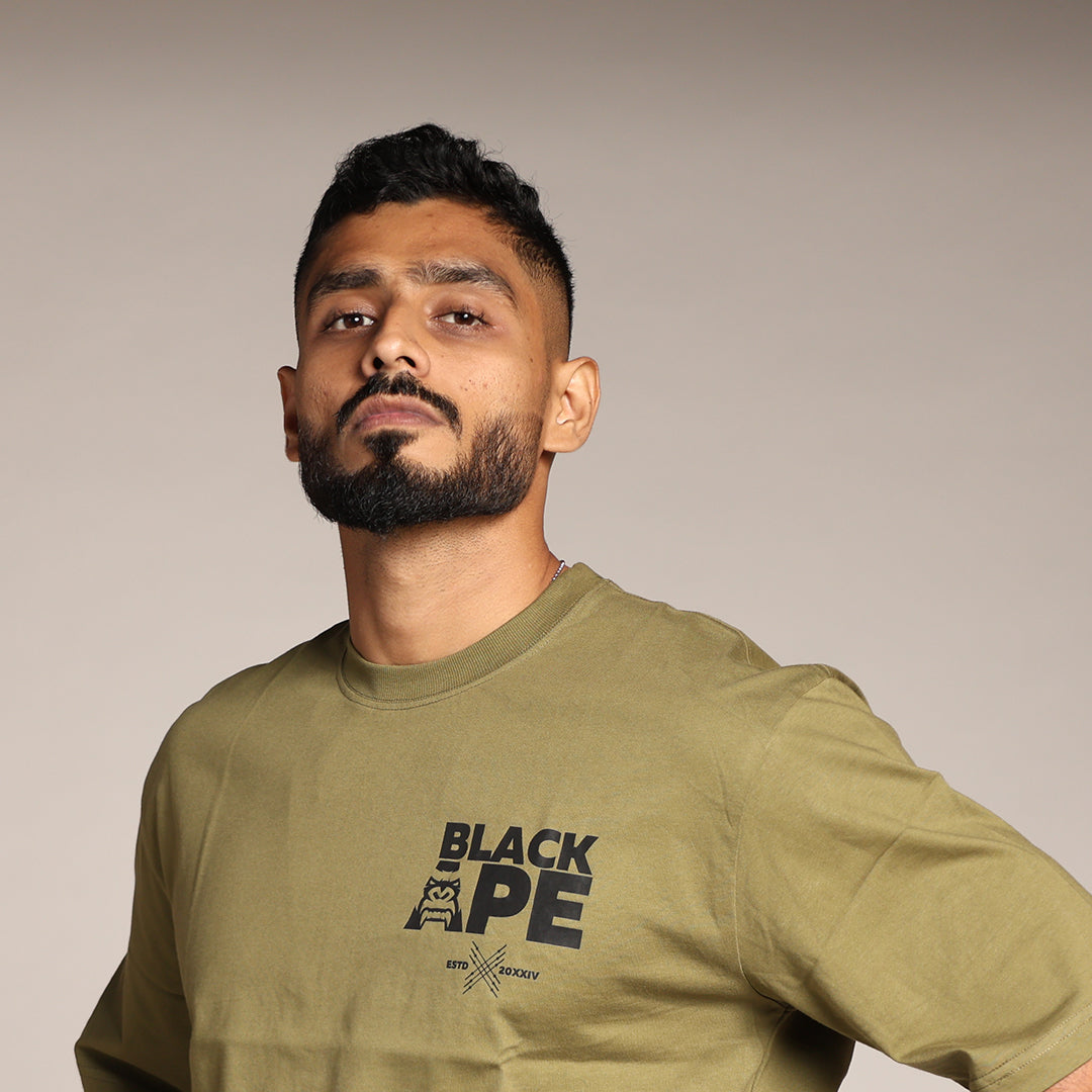 Primal Oversized T-shirt - Blackape Strength - Forged Essentials - Olive Green - Black Ape 