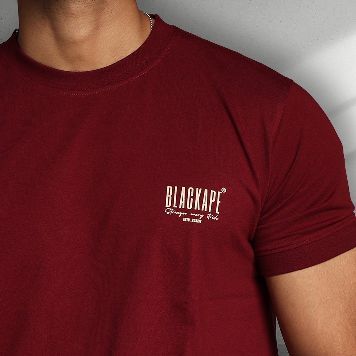 Primal Muscle Fit T-shirt - Stronger Every Stride - Maroon - Black Ape 