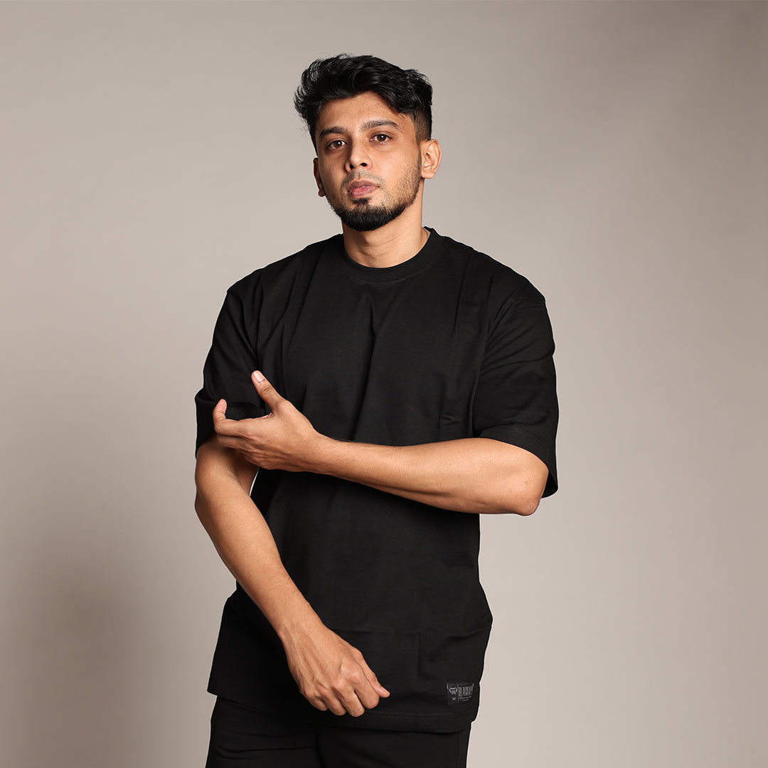 Primal Oversized T-shirt - Plain - Forged Essentials - Black - Black Ape 