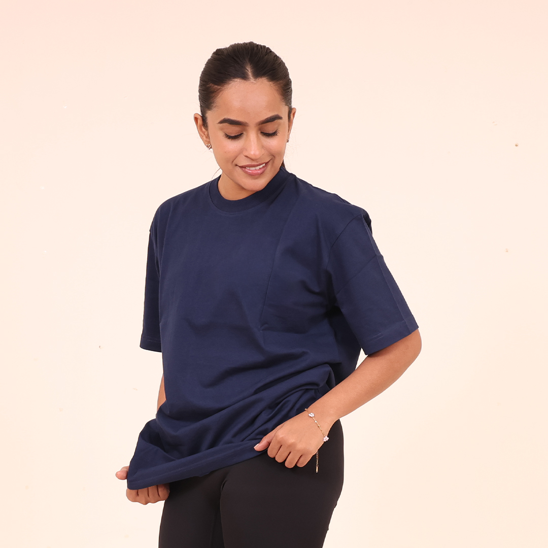 Sculpted Elevate Oversized Tee - Sculpted Essentials - Royal Blue Plain