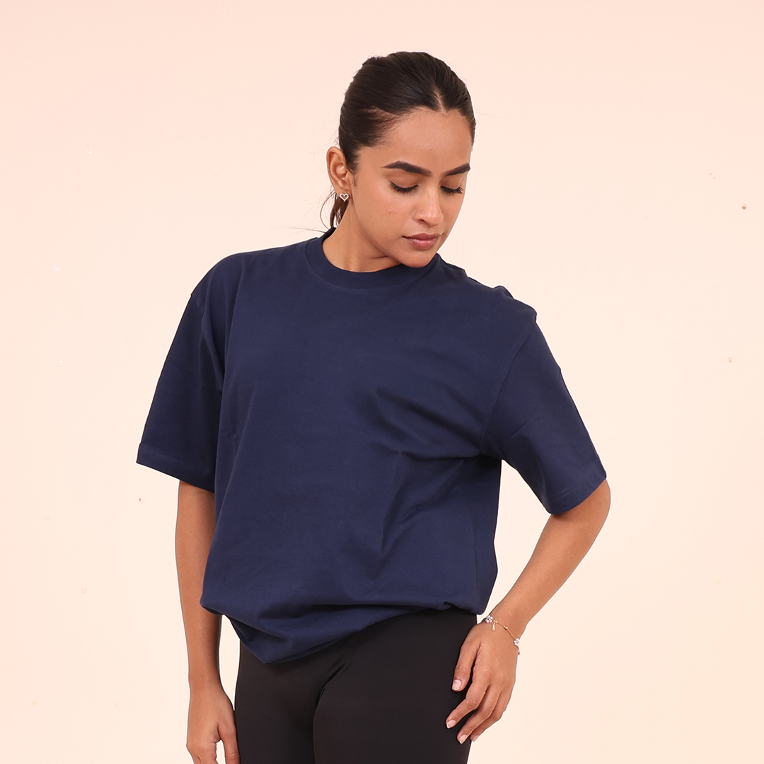 Sculpted Elevate Oversized Tee - Sculpted Essentials - Royal Blue Plain