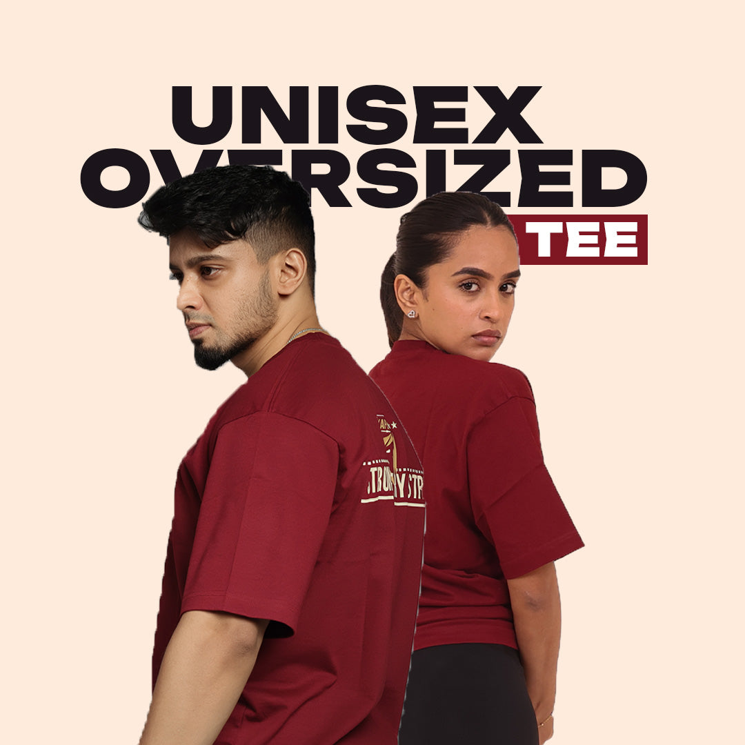 Oversized T-Shirt – Stronger Every Stride | Maroon